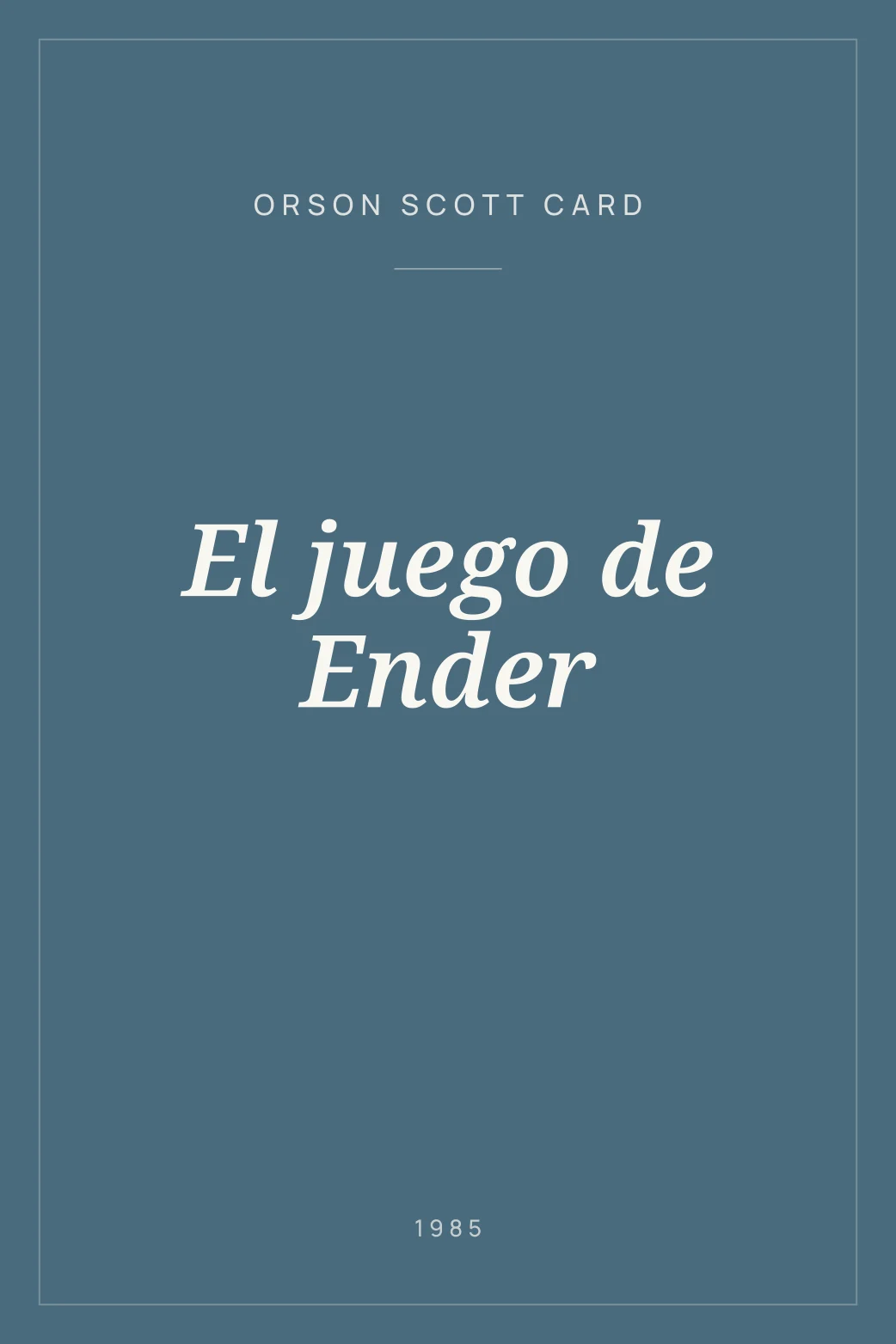 Portada de El juego de Ender