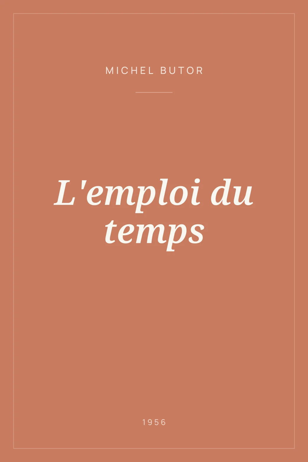 Portada de L'emploi du temps