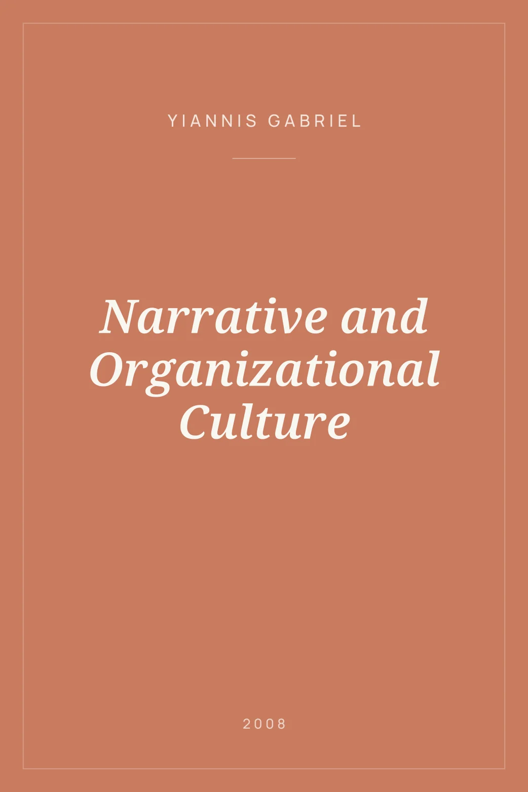 Portada de Narrative and Organizational Culture