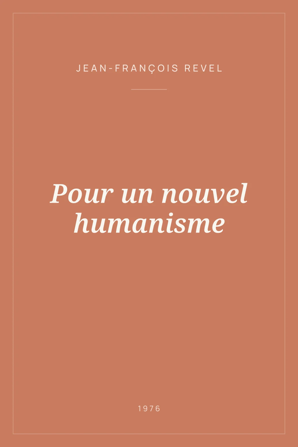 Portada de Pour un nouvel humanisme