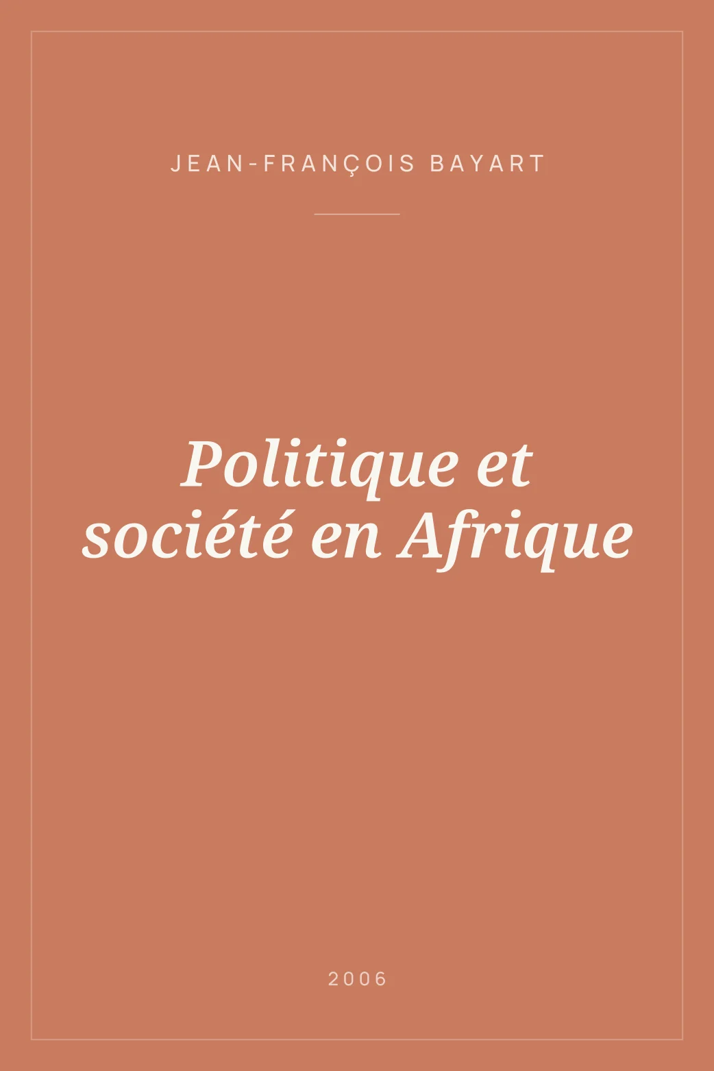 Portada de Politique et société en Afrique