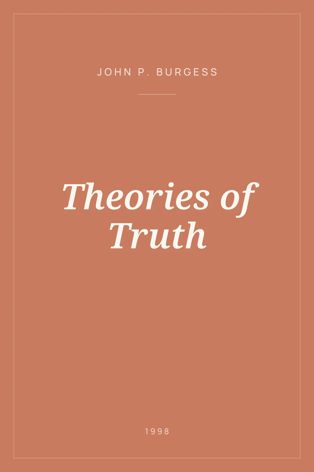 Portada de Theories of Truth