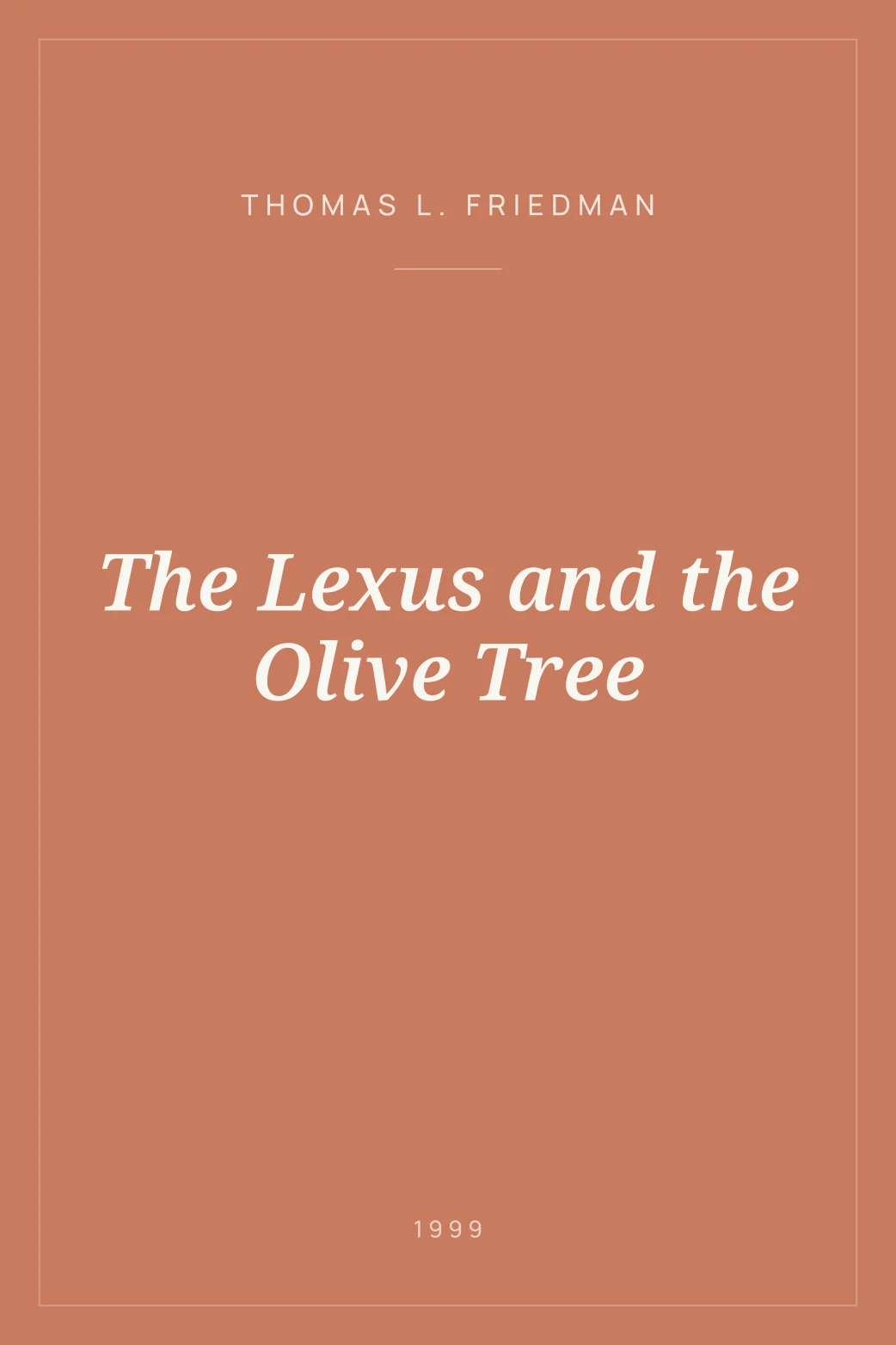Portada de The Lexus and the Olive Tree