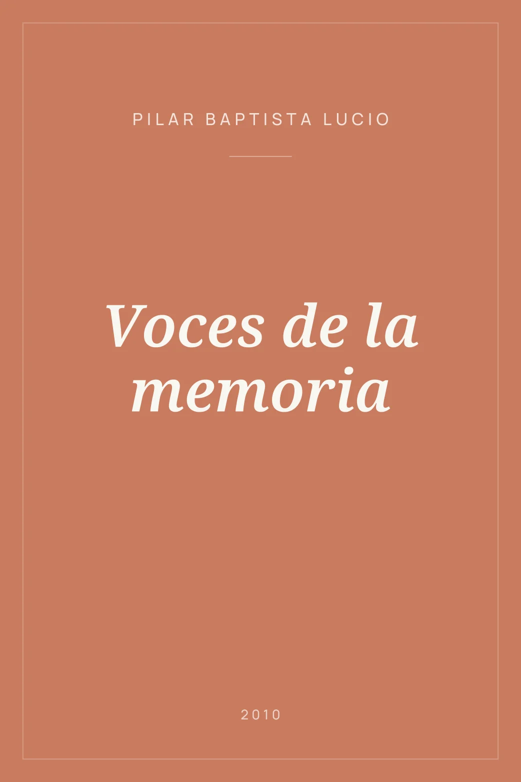 Portada de Voces de la memoria