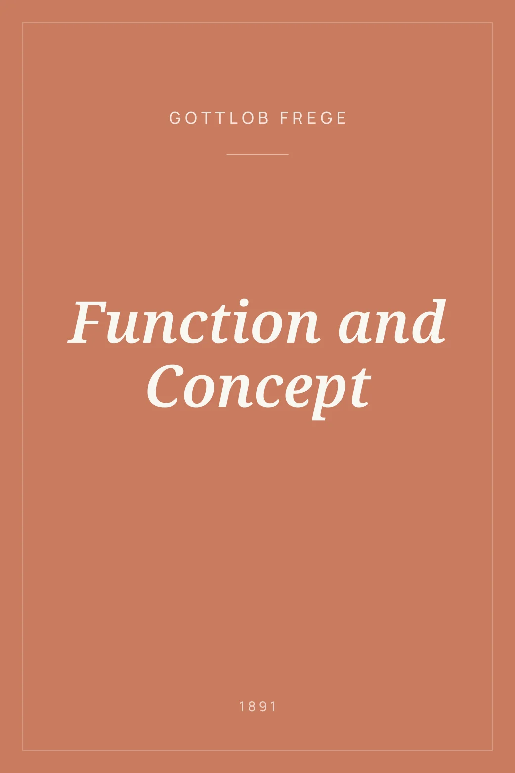 Portada de Function and Concept
