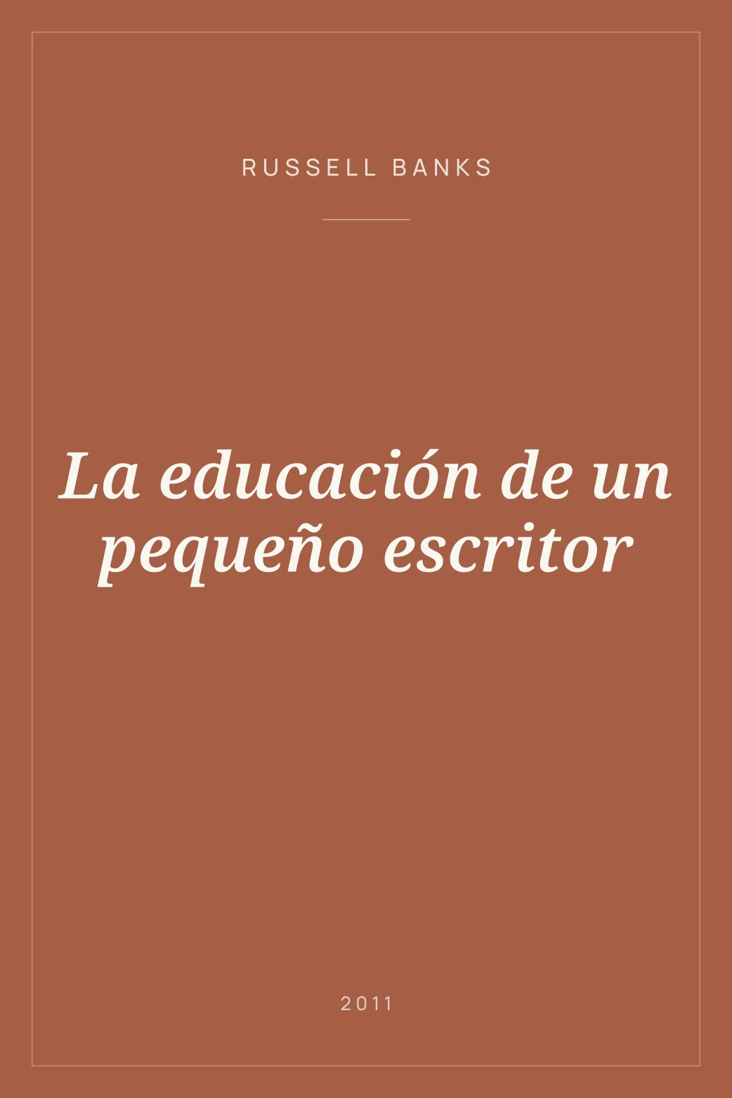 Portada de La educación de un pequeño escritor