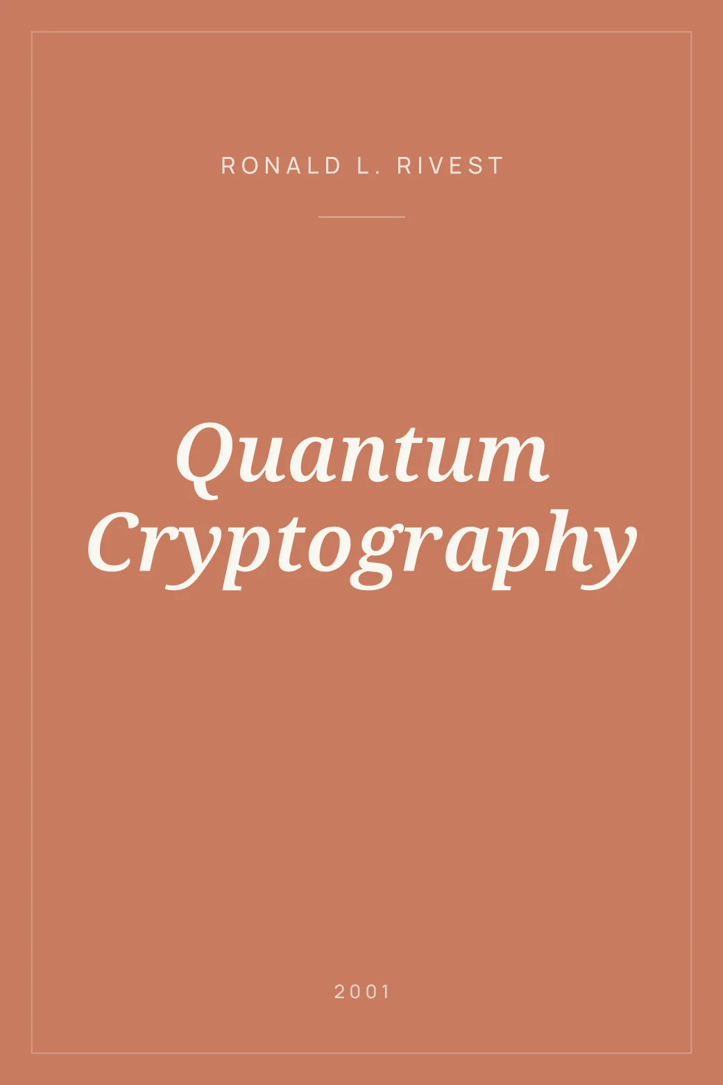 Portada de Quantum Cryptography