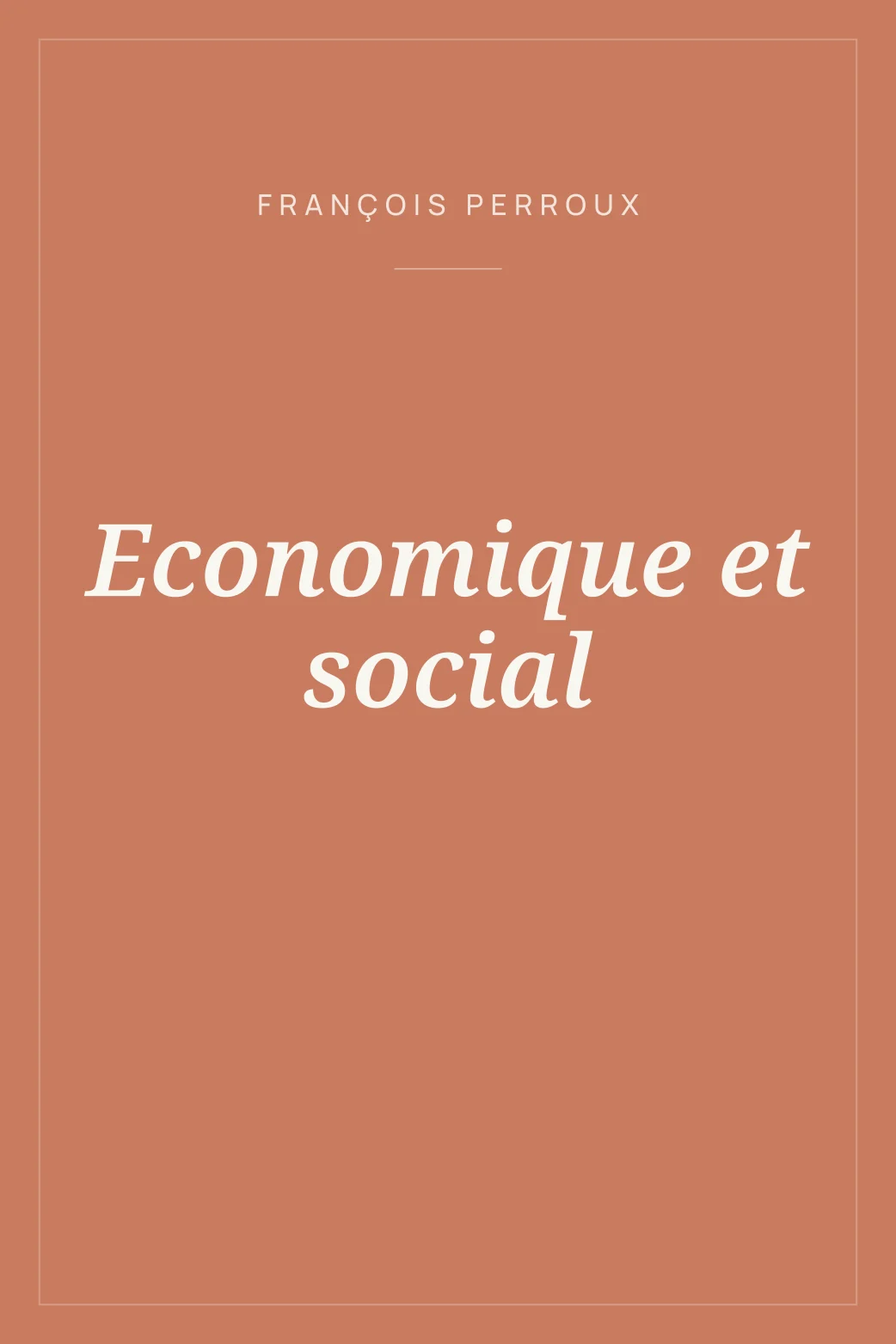 Portada de Economique et social