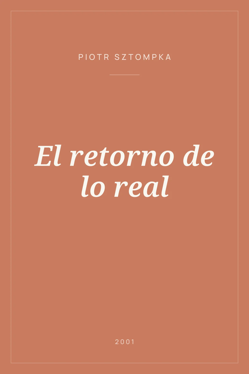 Portada de El retorno de lo real