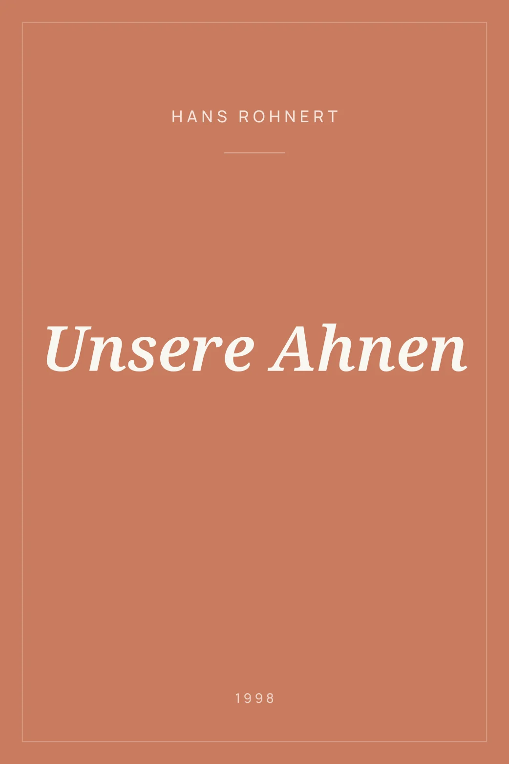 Portada de Unsere Ahnen