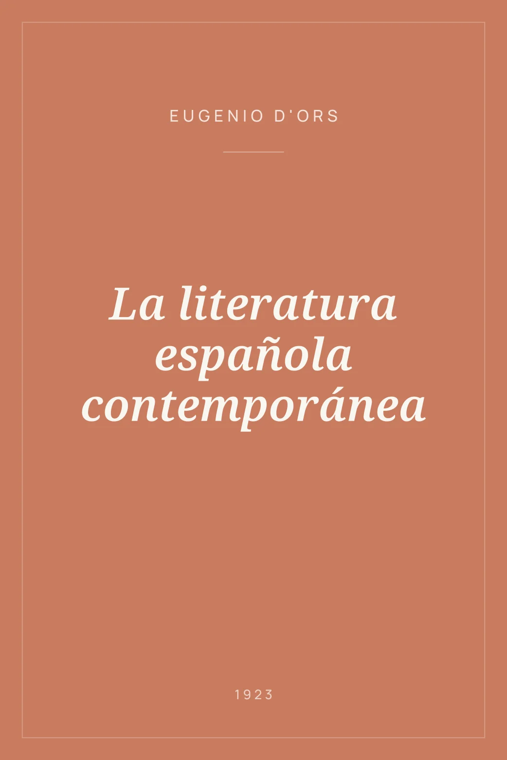 Portada de La literatura española contemporánea