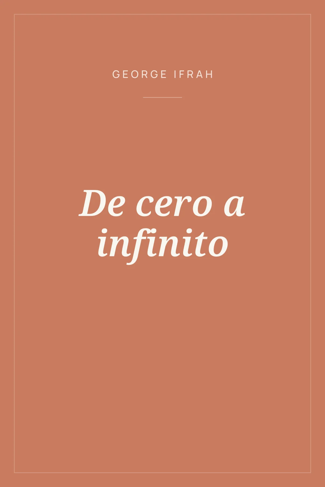 Portada de De cero a infinito