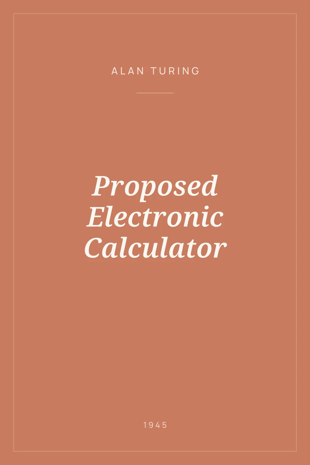 Portada de Proposed Electronic Calculator