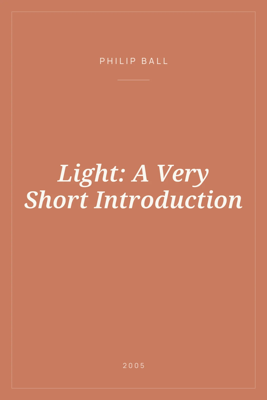 Portada de Light: A Very Short Introduction
