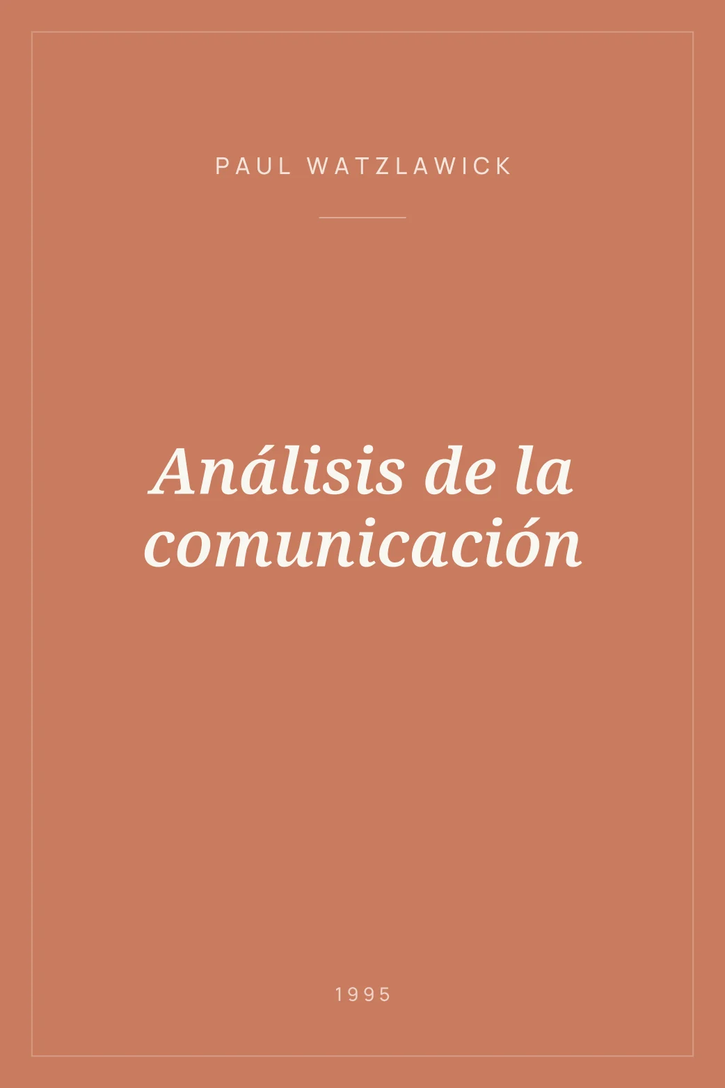 Portada de Análisis de la comunicación