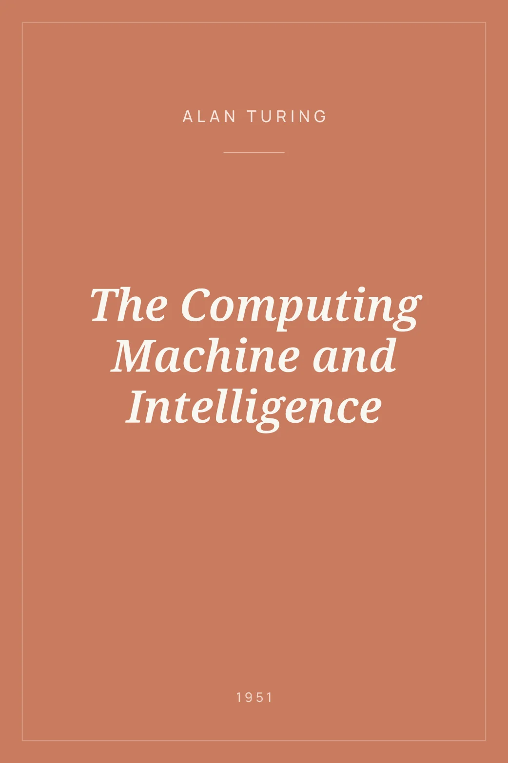 Portada de The Computing Machine and Intelligence