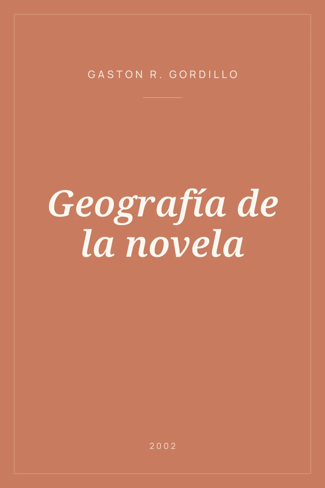Portada de Geografía de la novela