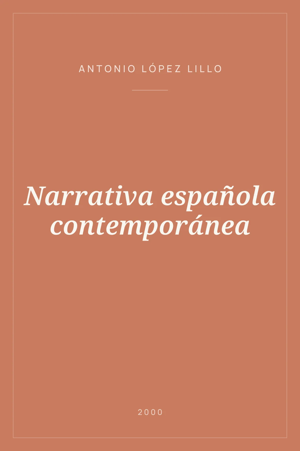 Portada de Narrativa española contemporánea