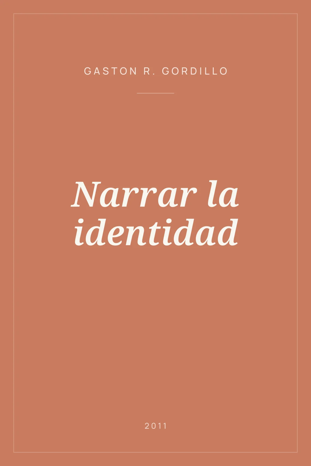 Portada de Narrar la identidad