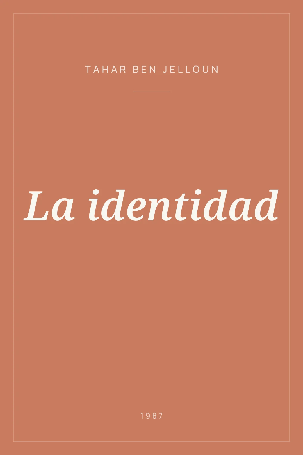 Portada de La identidad