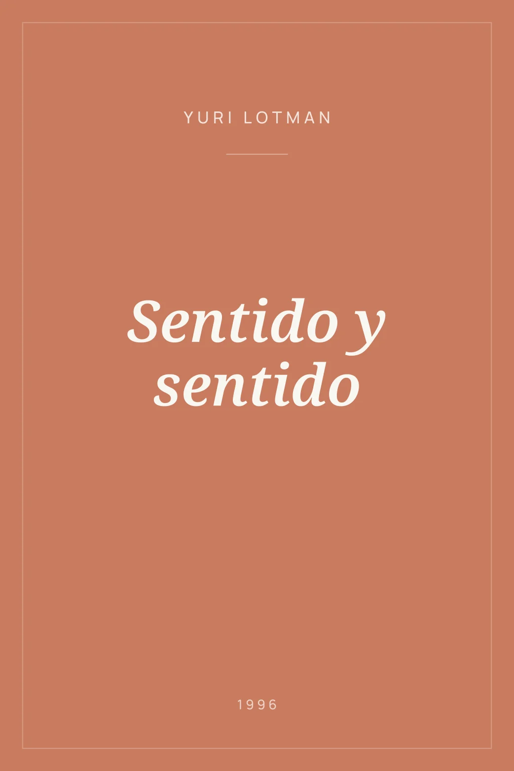 Portada de Sentido y sentido