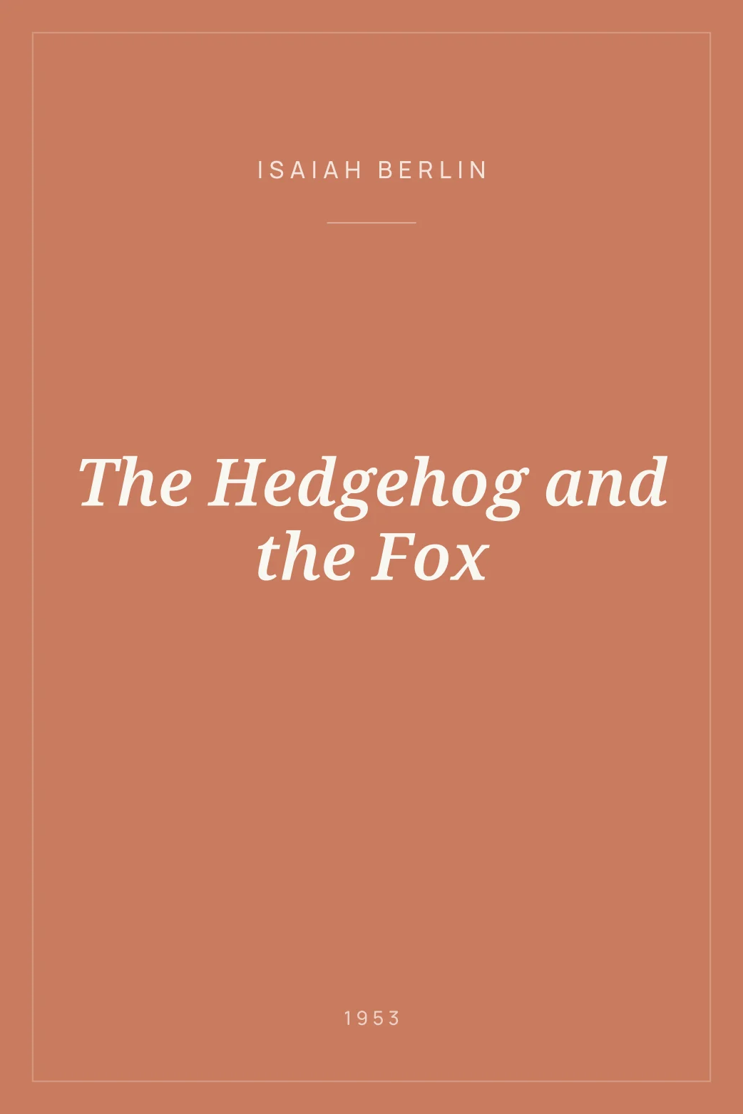 Portada de The Hedgehog and the Fox