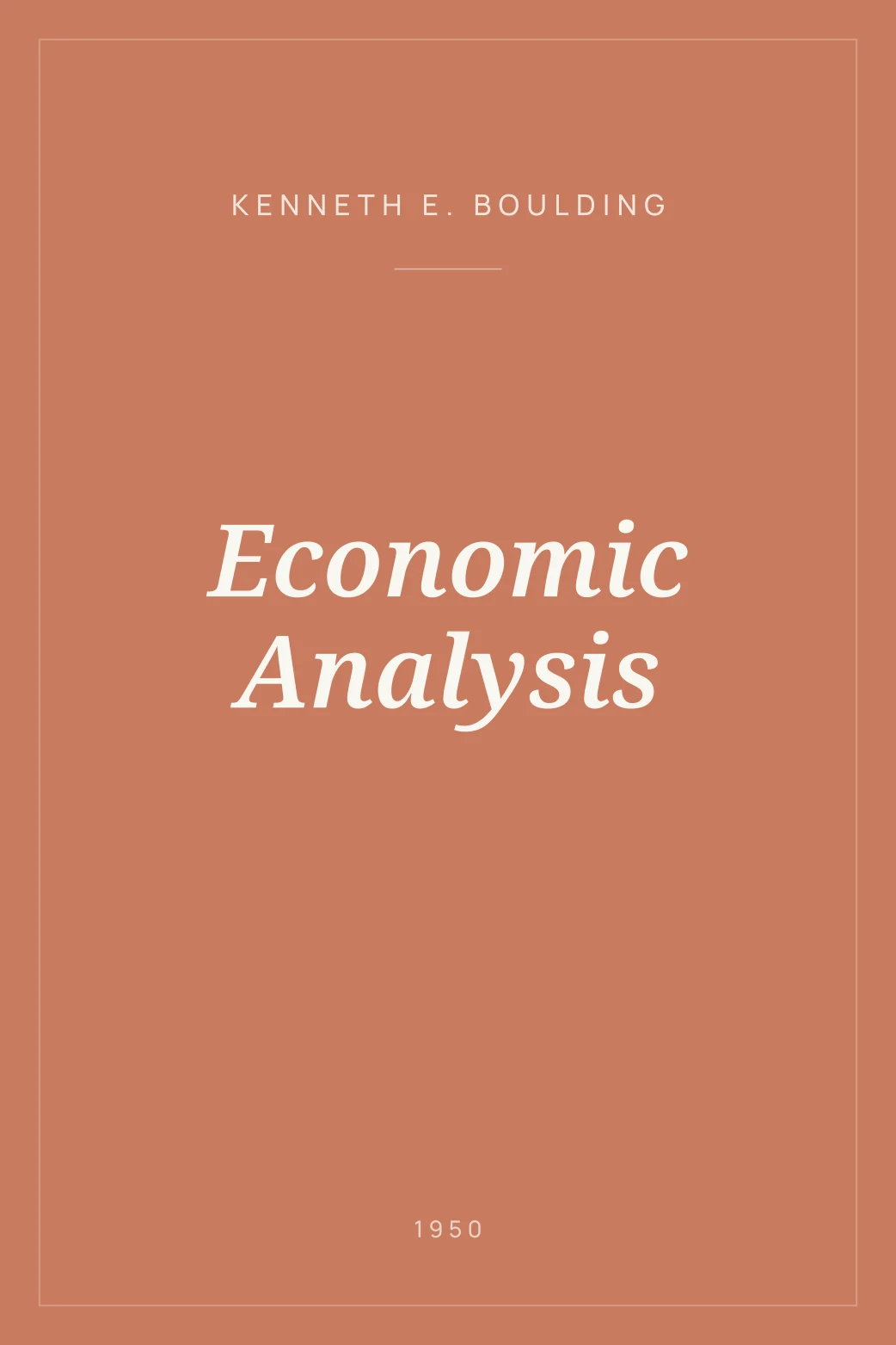 Portada de Economic Analysis