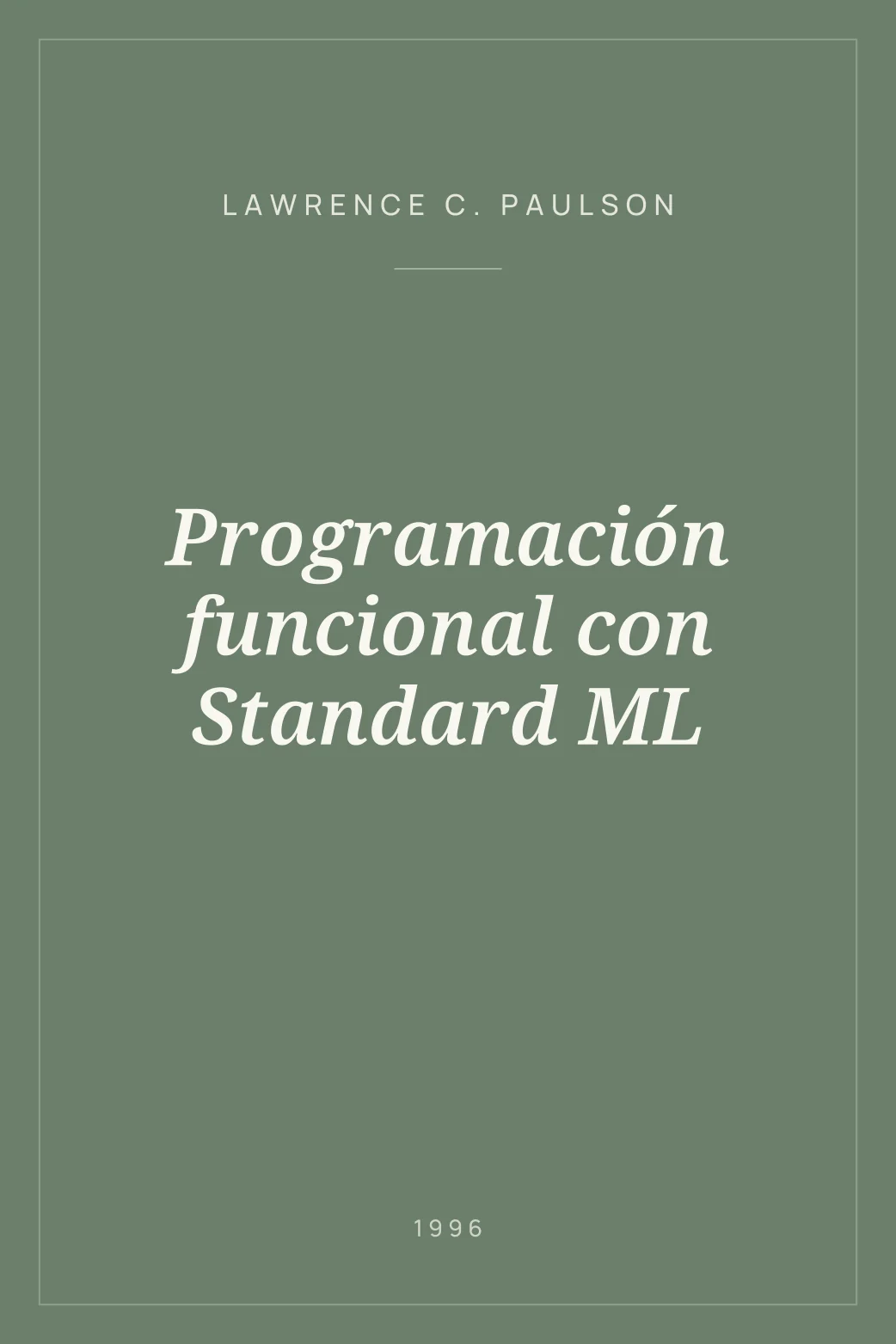Portada de Programación funcional con Standard ML