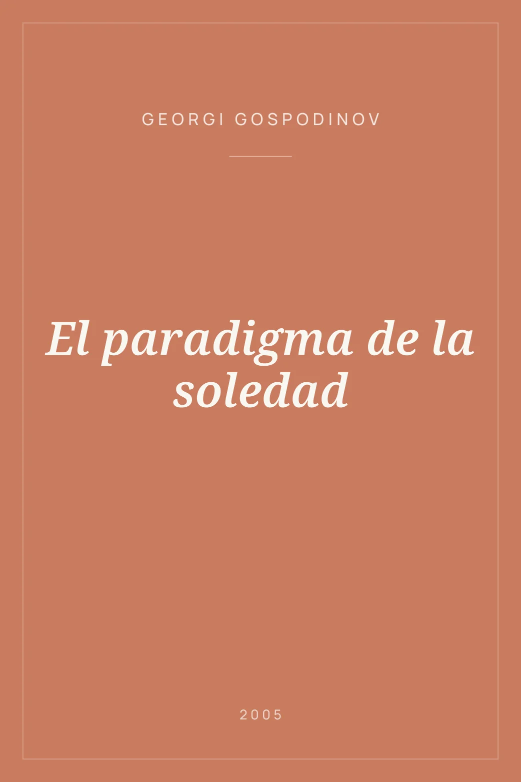 Portada de El paradigma de la soledad