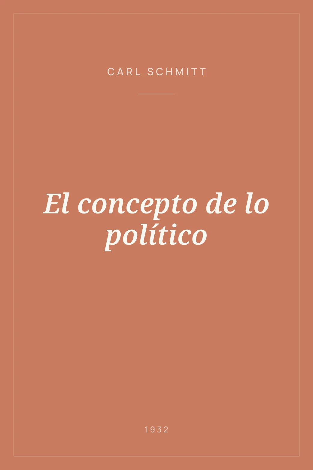 Portada de El concepto de lo político