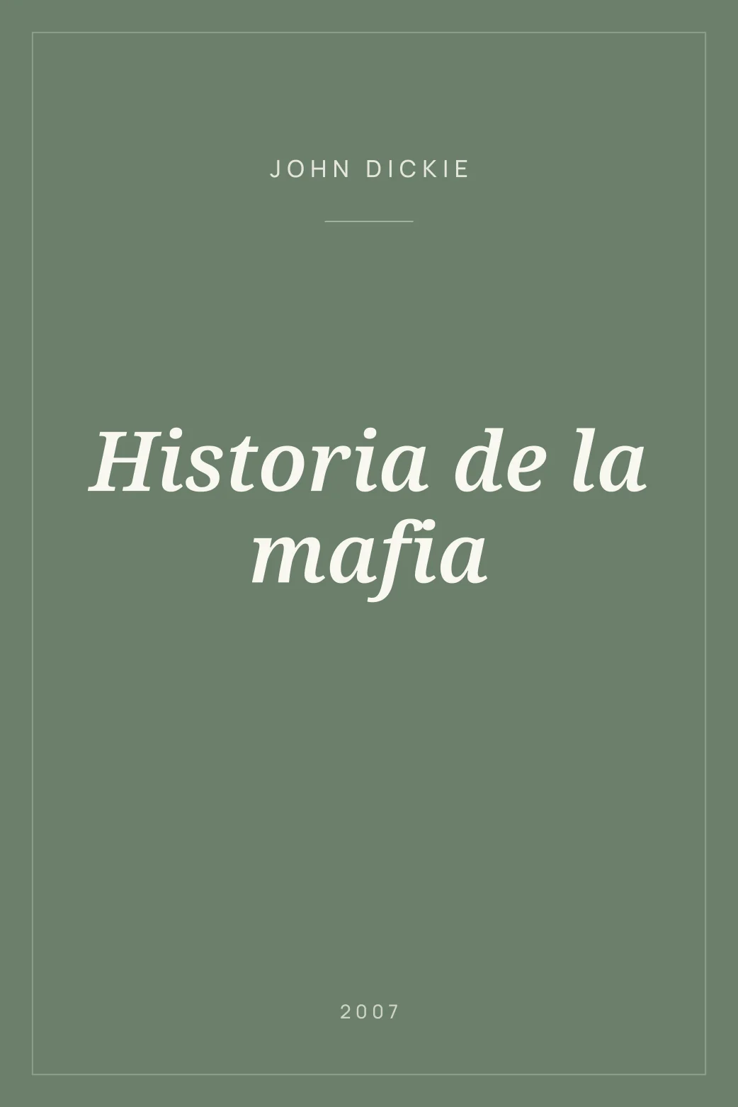 Portada de Historia de la mafia