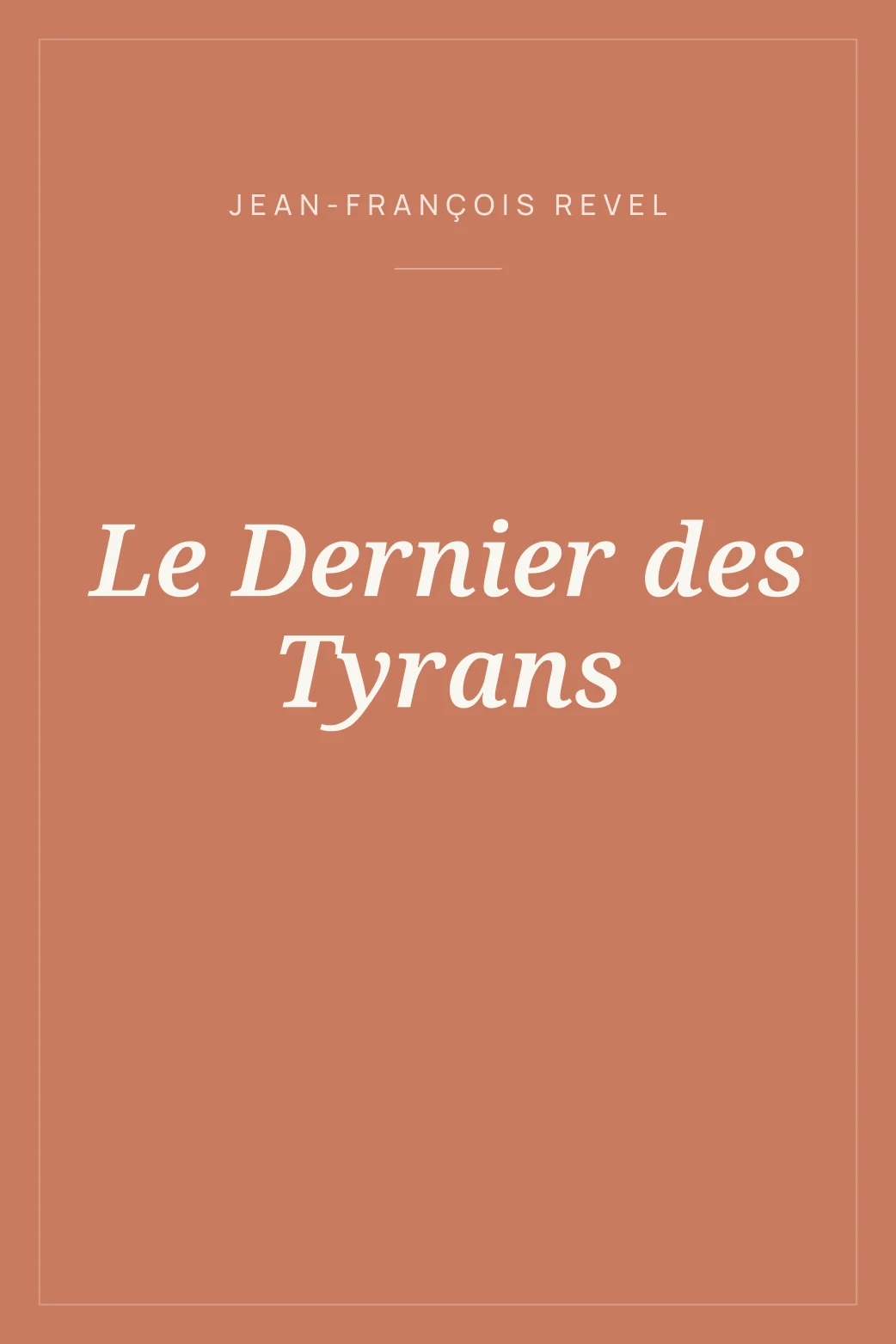 Portada de Le Dernier des Tyrans