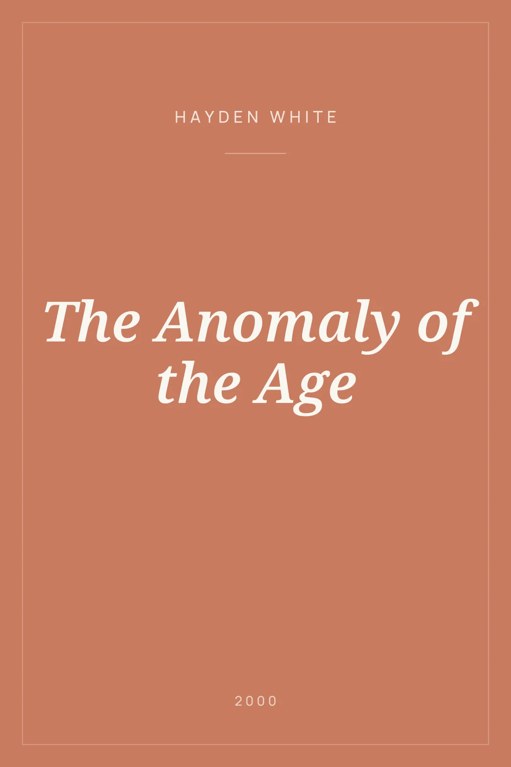 Portada de The Anomaly of the Age