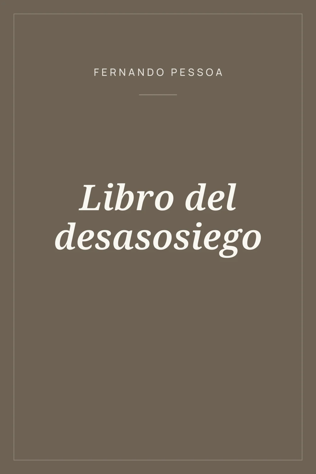 Portada de Libro del desasosiego