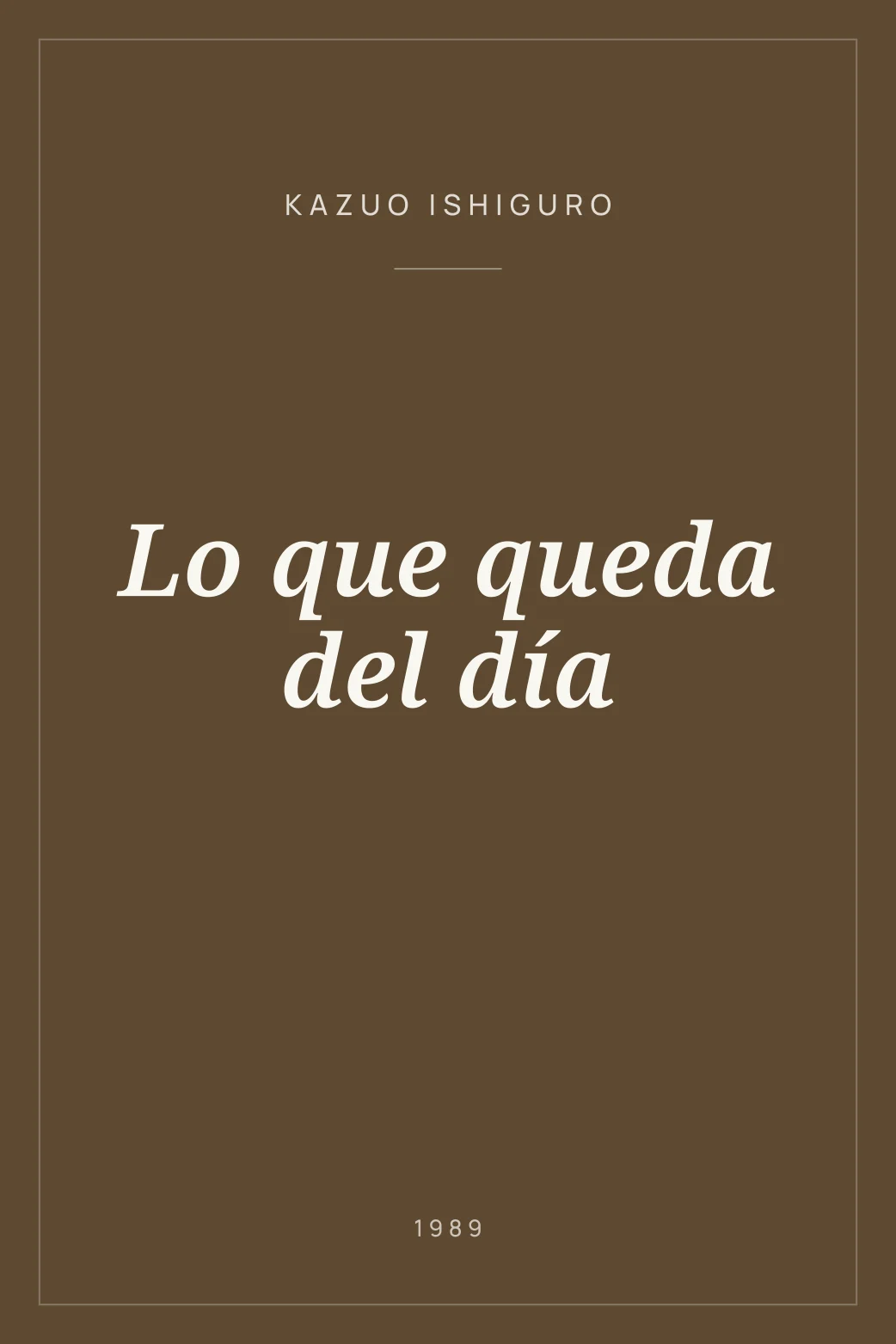 Portada de Lo que queda del día