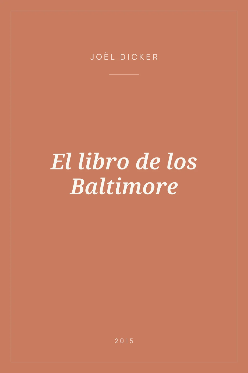 Portada de El libro de los Baltimore