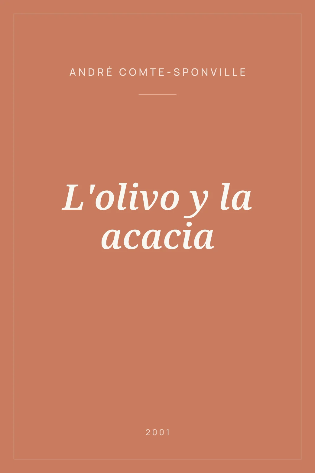 Portada de L'olivo y la acacia