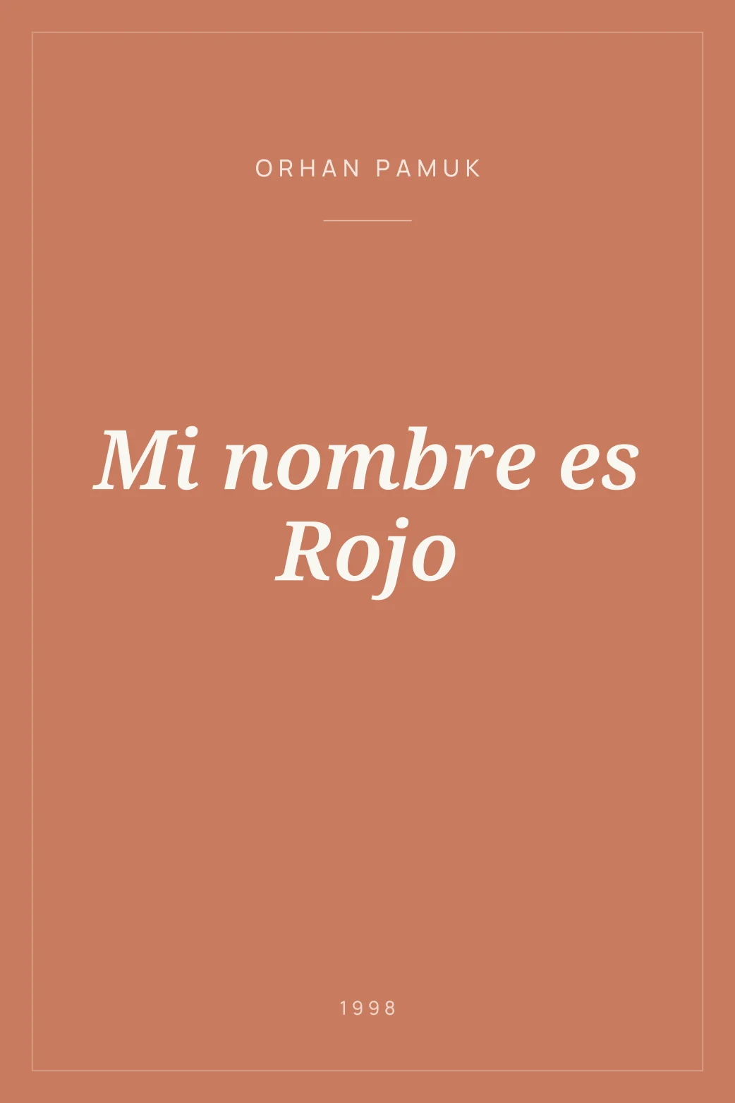 Portada de Mi nombre es Rojo