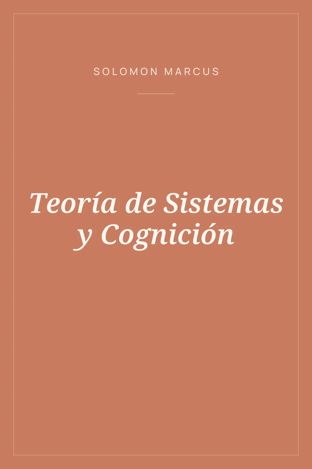 Portada de Teoría de Sistemas y Cognición