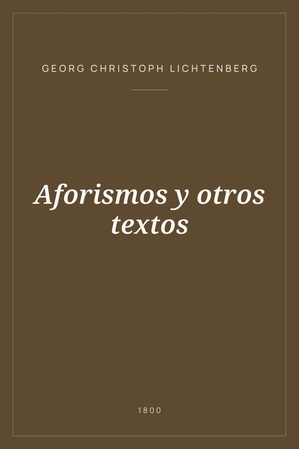 Portada de Aforismos y otros textos