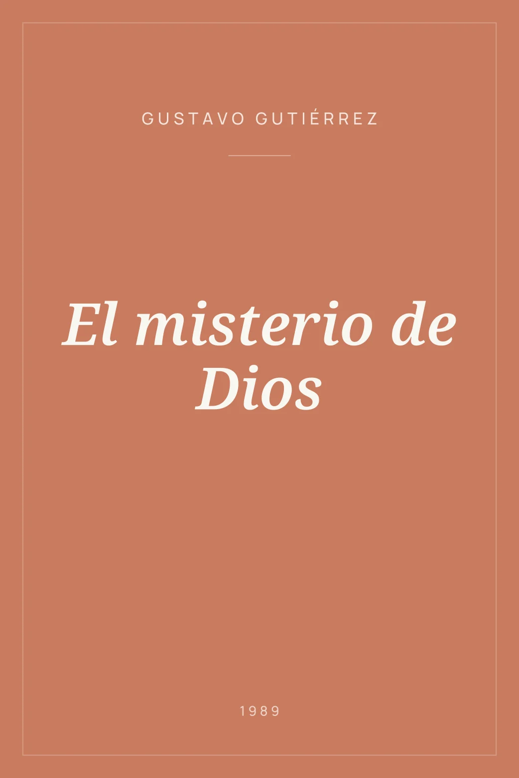 Portada de El misterio de Dios