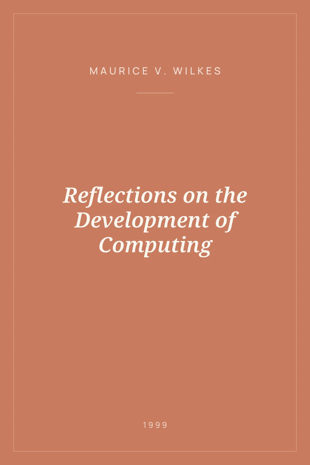 Portada de Reflections on the Development of Computing