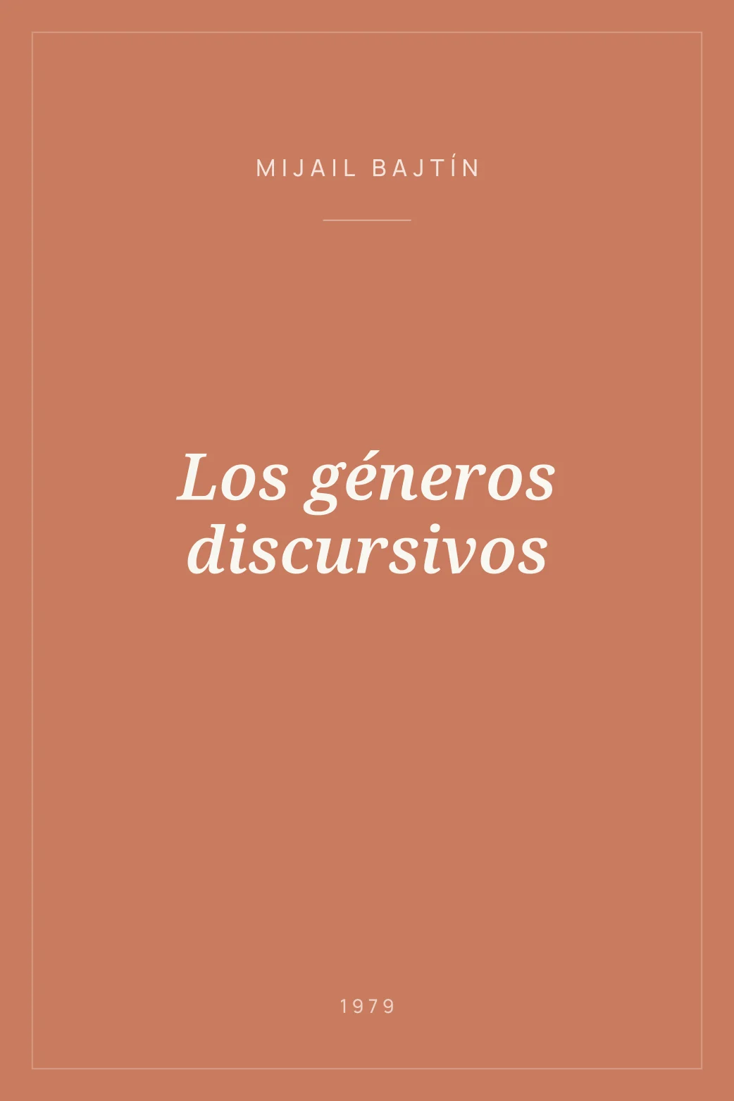 Portada de Los géneros discursivos