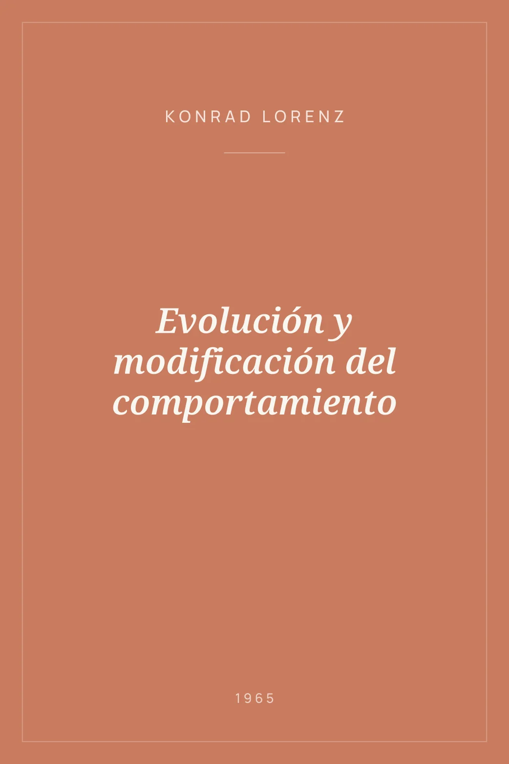 Portada de Evolución y modificación del comportamiento