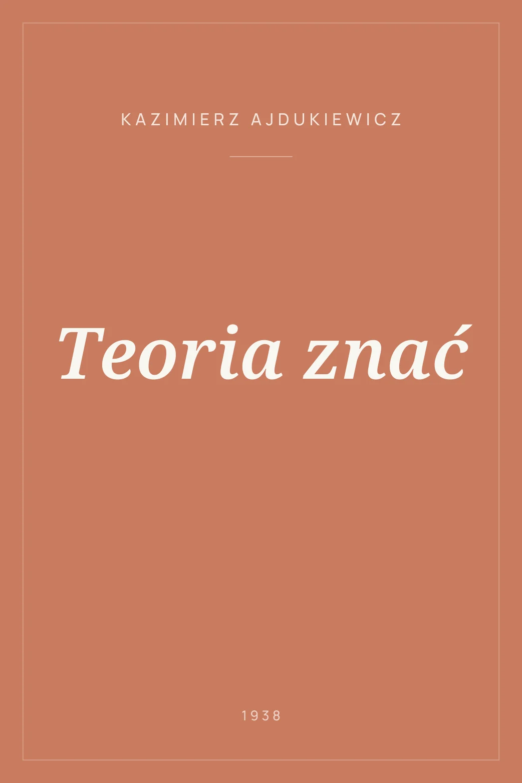Portada de Teoria znać