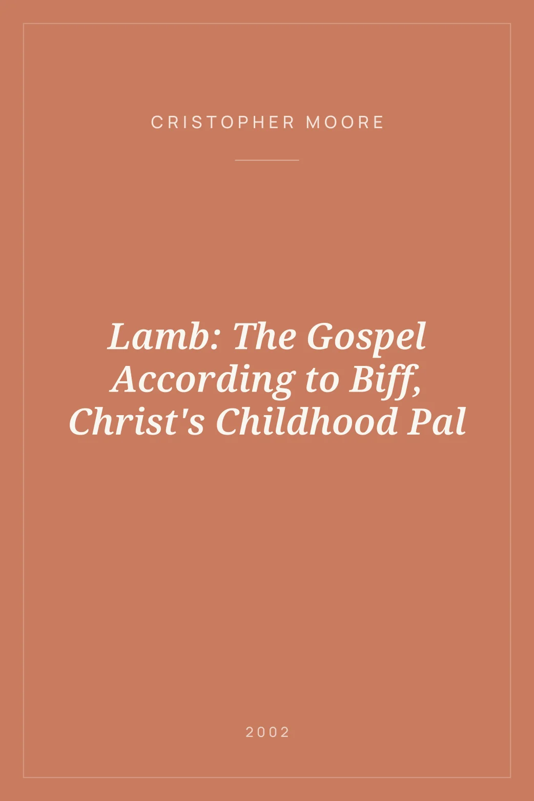 Portada de Lamb: The Gospel According to Biff, Christ's Childhood Pal