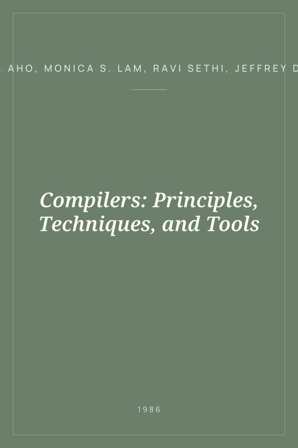 Portada de Compilers: Principles, Techniques, and Tools