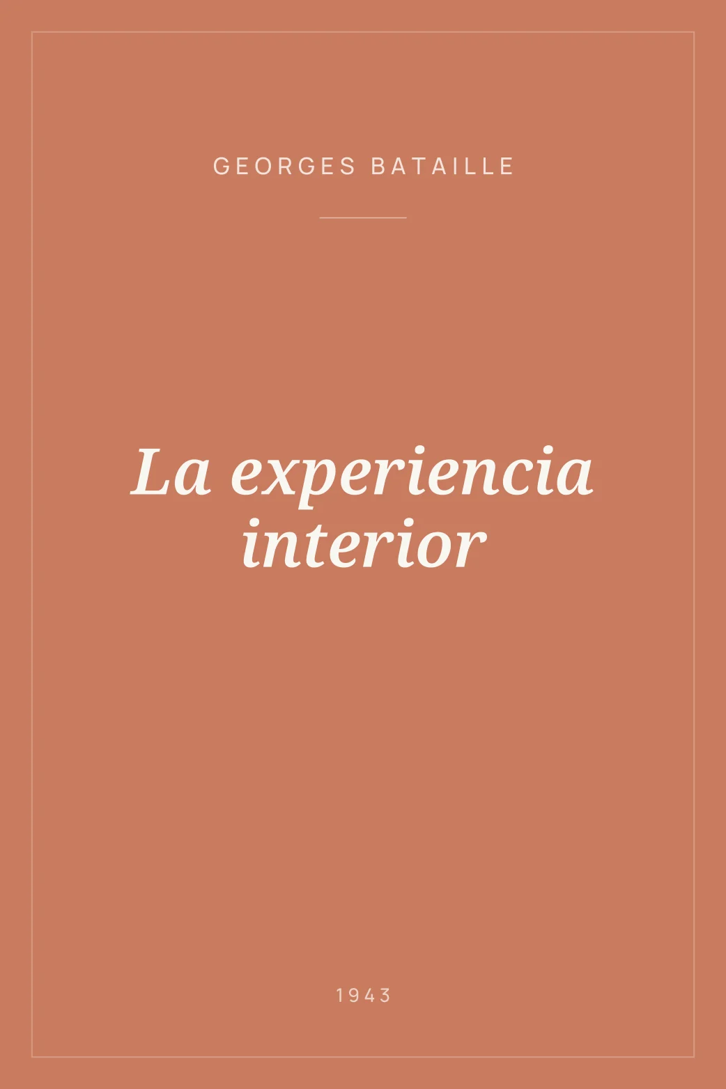 Portada de La experiencia interior