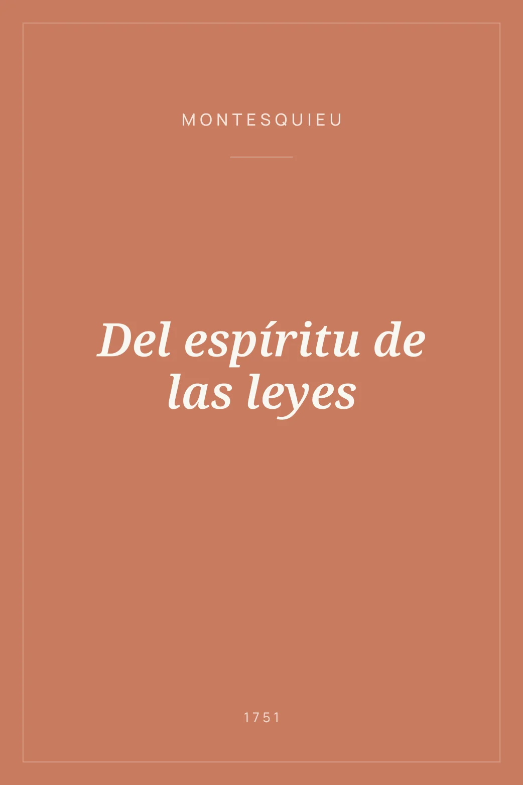 Portada de Del espíritu de las leyes