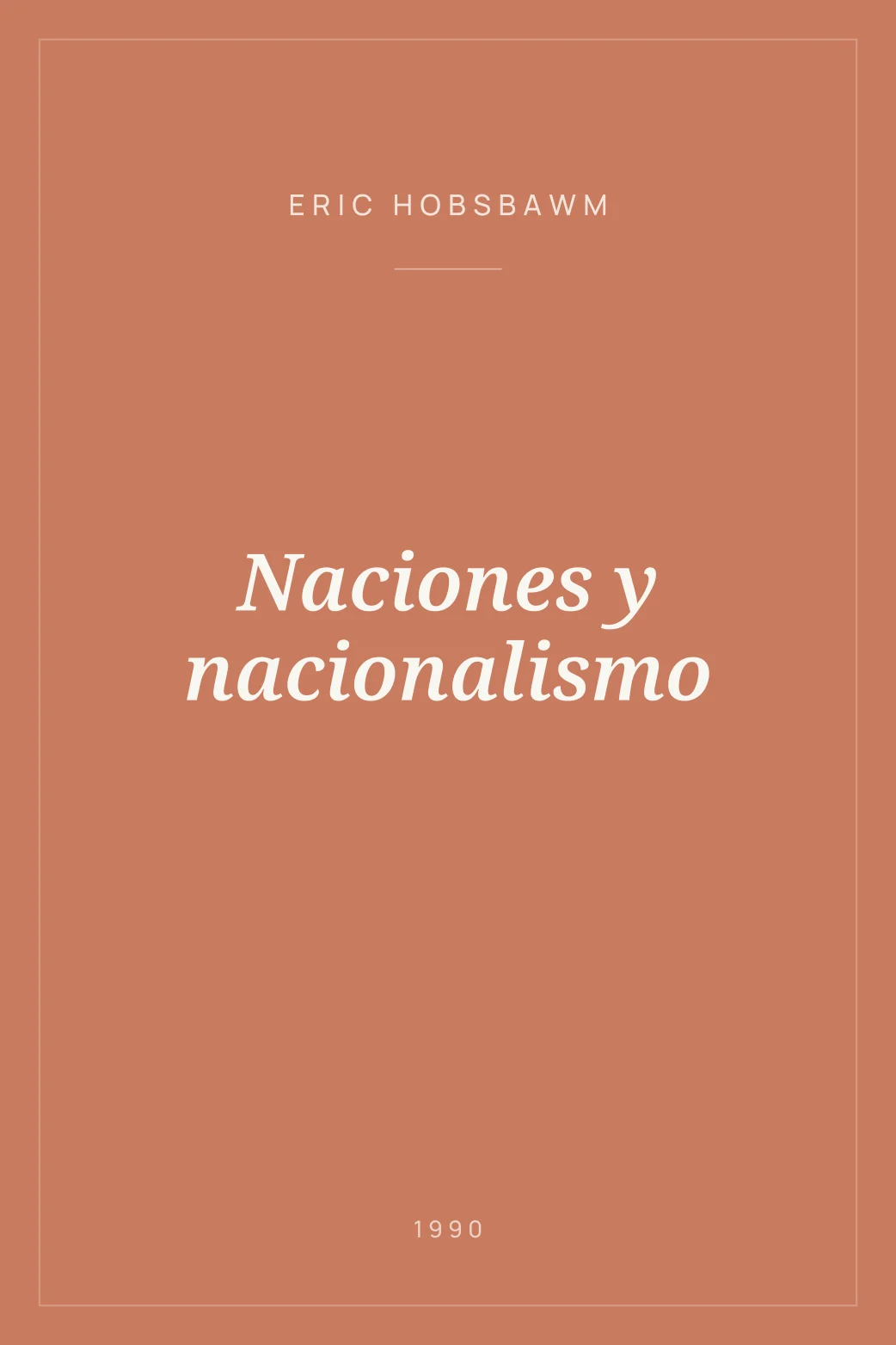 Portada de Naciones y nacionalismo